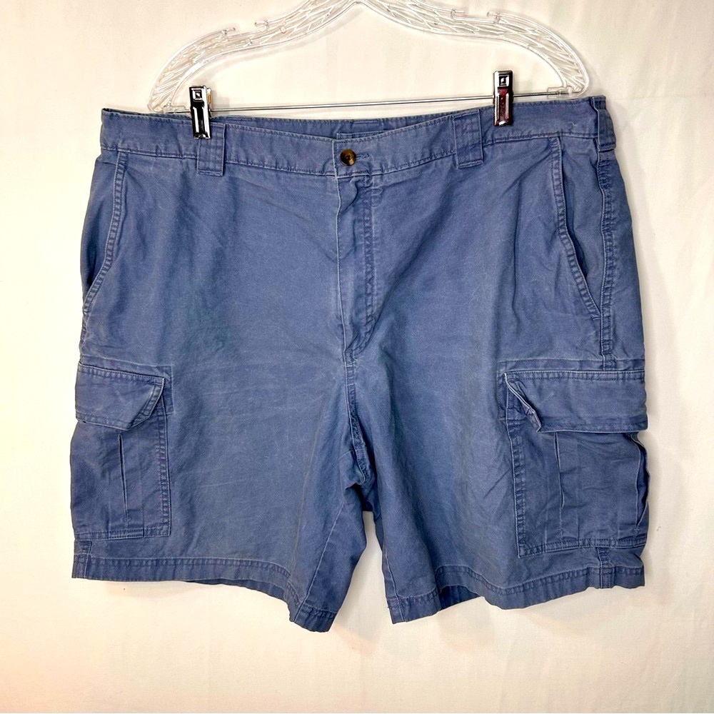L.L. Bean Men’s Blue Cargo Shorts Washed 100% Cotton Natural Fit Size W40